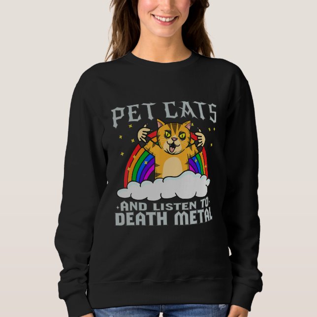 Sweatshirt Cat   Instrumentalist Rock Music Musician Headbang (Devant)