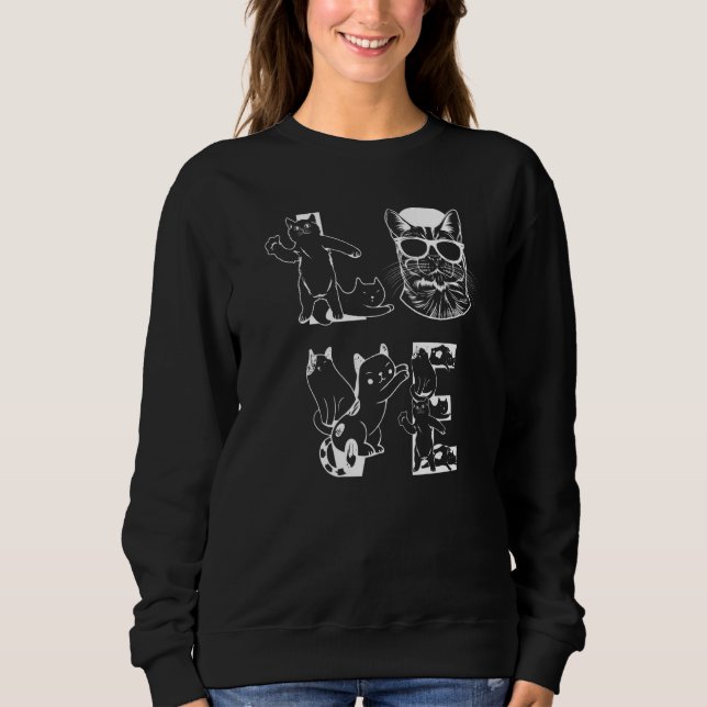 Sweatshirt Cat Love Cats I Cute Cat LOVE Cats (Devant)