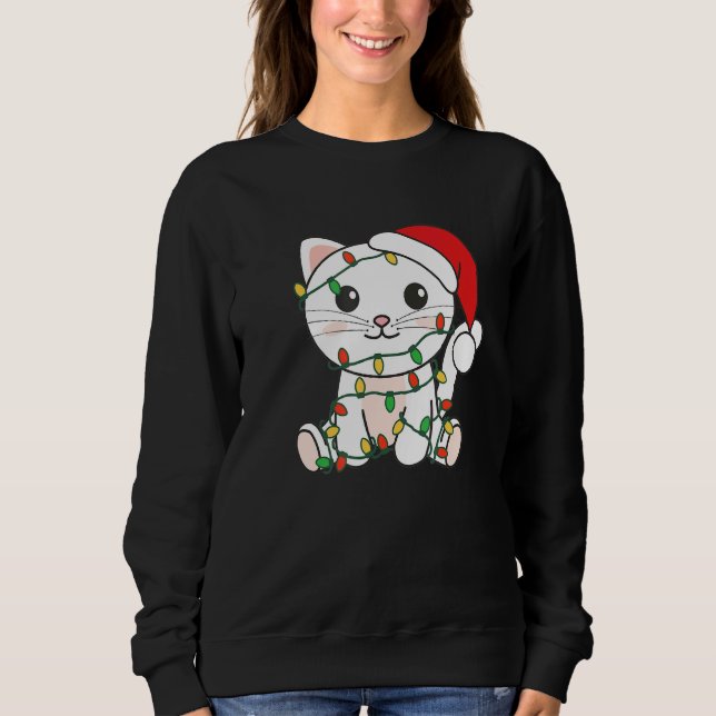 Sweatshirt Cat Merry Christmas Winter Animals Cats Christmas  (Devant)