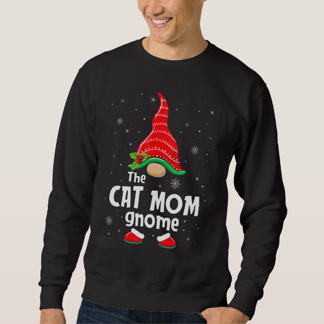 Sweatshirt Cat Mom Gnome Matching Family Group Christmas Part (Devant)