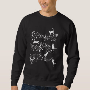 Sweatshirt Cat Music Cool Partition musicale Chats Notes de l
