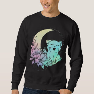 Sweatshirt Cat mystique Croissant Lune Pastel Goth Wicca
