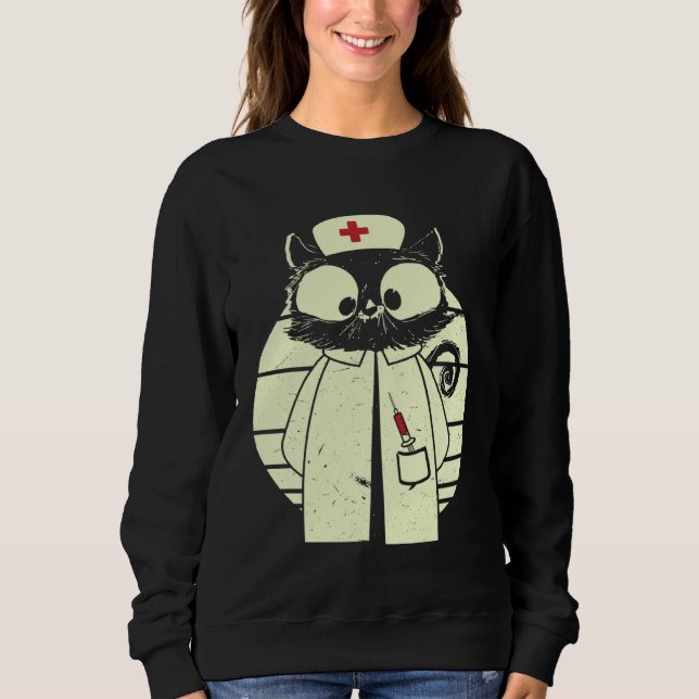Sweatshirt Cat Nurse Cat Caregiver Disguise (Devant)