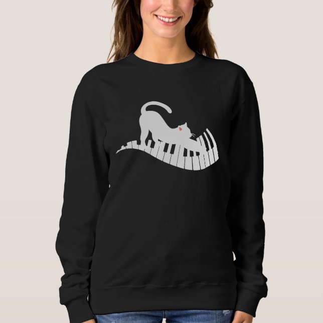 Sweatshirt Cat Piano Music   2 (Devant)