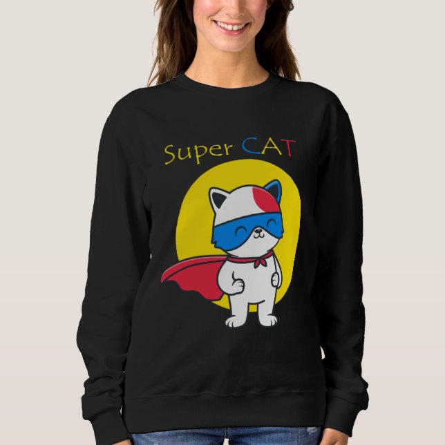 Sweatshirt Cat  Present For Women Men & Kids (Devant)