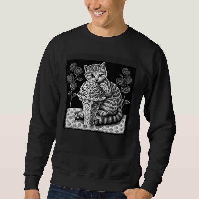 Sweatshirt Cat Quilting Ice Cream (Devant)