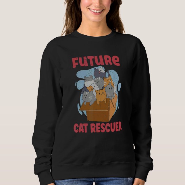 SWEATSHIRT CAT RESCUE ANIMAL RIGHTS RESCUE CAT ADOPTION_1 (Devant)