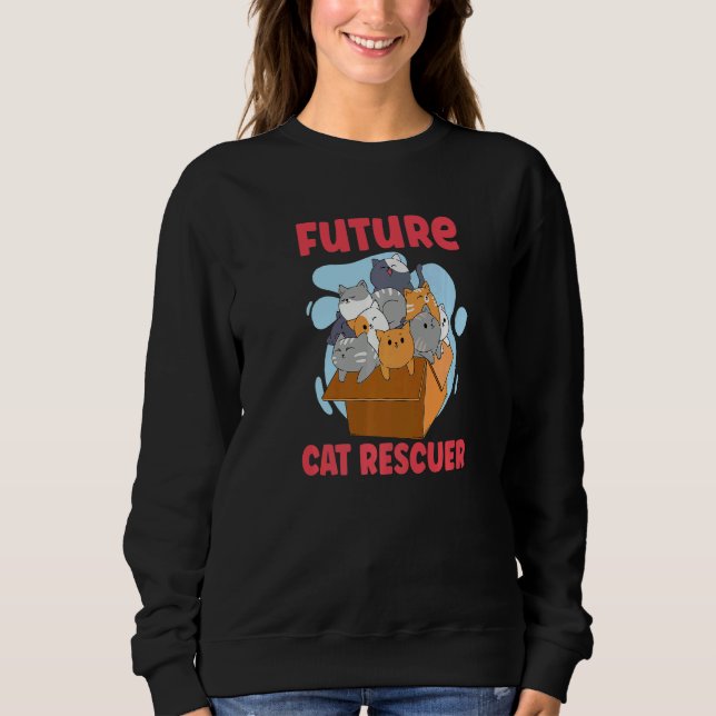 Sweatshirt CAT RESCUE ANIMAL RIGHTS RESCUE CAT ADOPTION Premi (Devant)