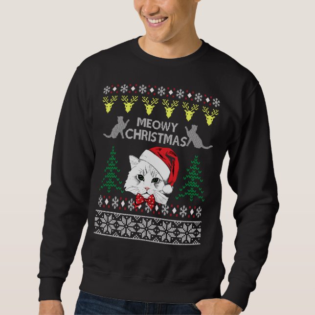 Sweatshirt Cat Ugly Christmas (Devant)