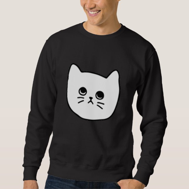 Sweatshirt Cat   Women Men Teens Minimal Style Pattern (Devant)