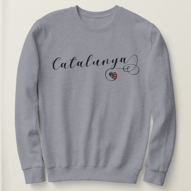 Sweatshirt Catalunya Coeur Drapeau, Catalan Estelada (Design devant)