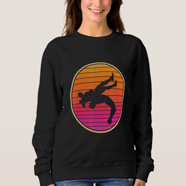 Sweatshirt Catcheur de lutte rétro (Devant)