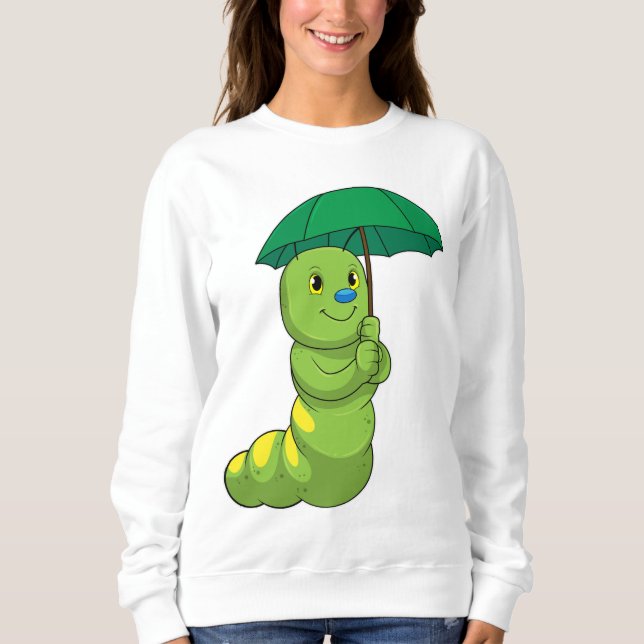 Sweatshirt Caterpillar à la pluie avec parapluie (Devant)