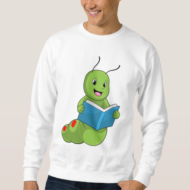 Sweatshirt Caterpillar à lire avec livre (Devant)