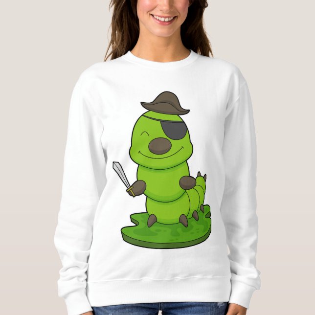 Sweatshirt Caterpillar as Pirate (Devant)
