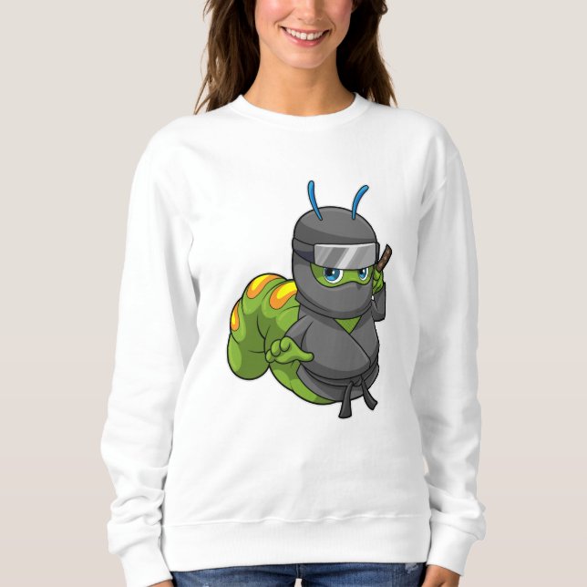 Sweatshirt Caterpillar comme Ninja avec épée (Devant)