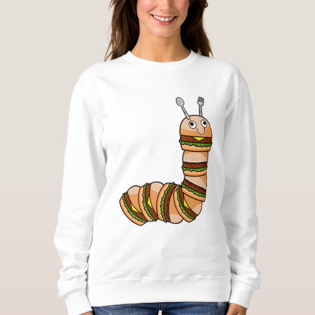 Sweatshirt Caterpillar en Cheeseburger avec boeuf & salade (Devant)