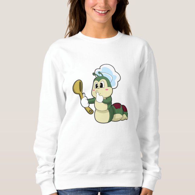 Sweatshirt Caterpillar en chef avec cuillère en bois (Devant)