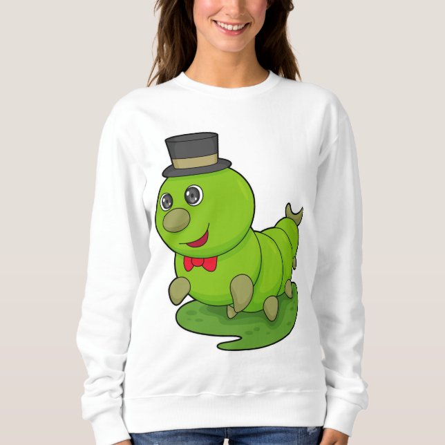 Sweatshirt Caterpillar en Gentleman avec Cylindre (Devant)