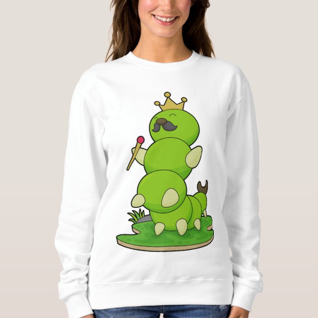 Sweatshirt Caterpillar en roi avec Couronne (Devant)