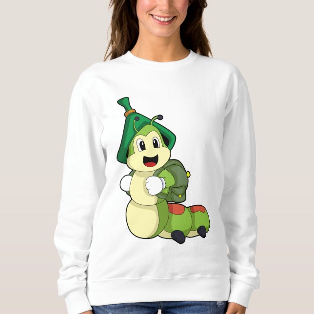 Sweatshirt Caterpillar en tant qu'étudiant avec sac à dos (Devant)