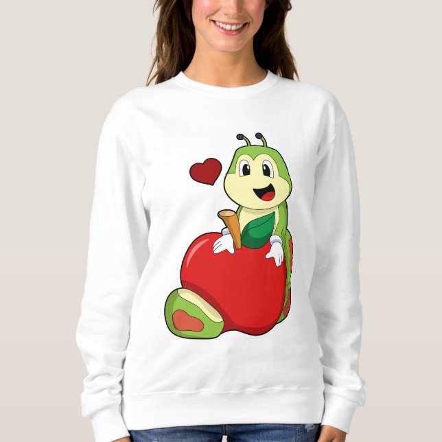 Sweatshirt Caterpillar with Apple (Devant)