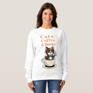 Sweatshirt Cats Café et livres Cool Cat