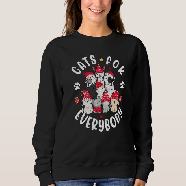 Sweatshirt Cats For Everybody Christmas Cat  Xmas Women Santa (Devant)