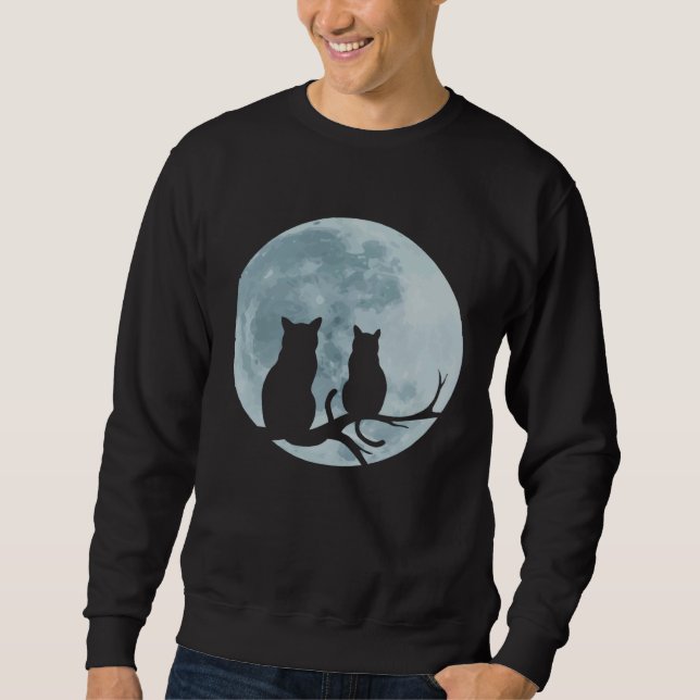 Sweatshirt Cats Full Moon Cute Kitten Girls Cats Love (Devant)