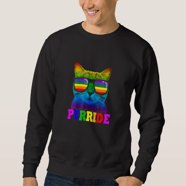 Sweatshirt Cats Purride LGB Gay Pride Cat Dad  For Women Men (Devant)
