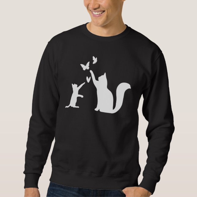 Sweatshirt Cats With Butterflies  Cat Owner Cat   Cute Cats (Devant)