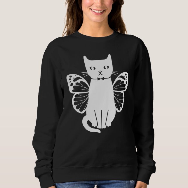 Sweatshirt Cats With Butterflies Cute Cats Cat  I Cute Cat (Devant)