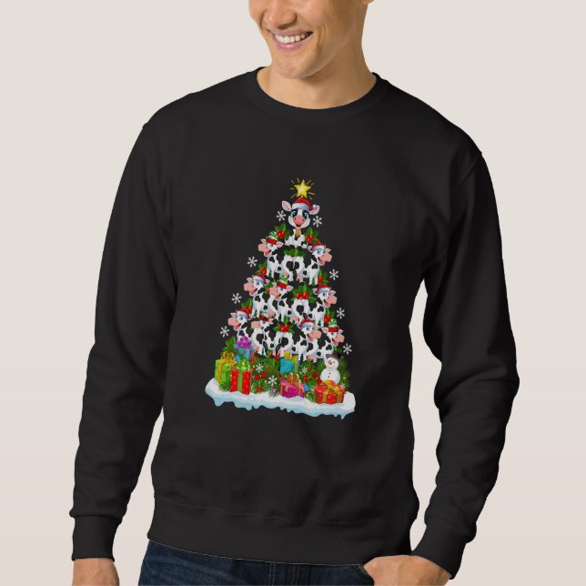 Sweatshirt Cattle  Xmas Holiday  Cattle Christmas Tree (Devant)