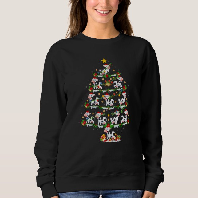 Sweatshirt Cattle  Xmas Lights Cattle Christmas Tree (Devant)