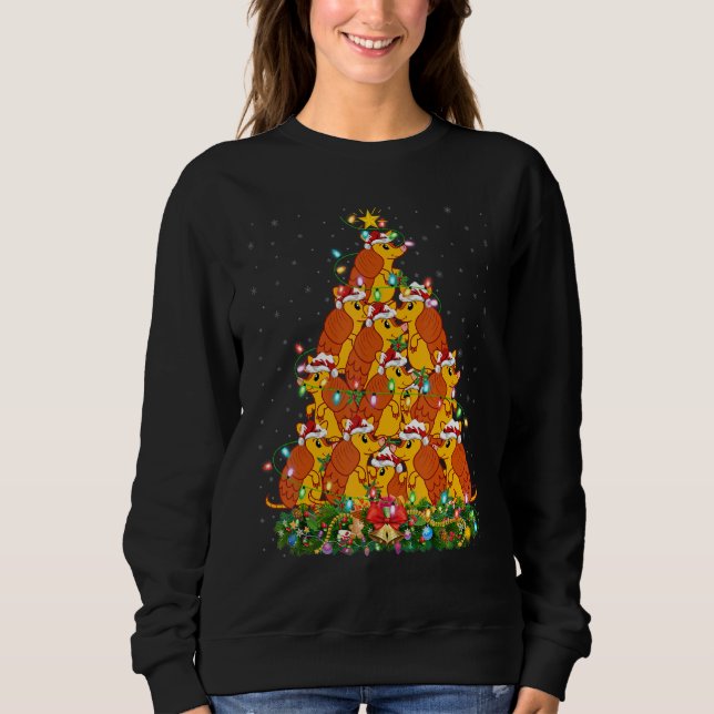 Sweatshirt Cattle   Xmas Lights Santa Cattle Christmas Tree (Devant)