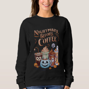 Sweatshirt Cauchemar avant café Citrouille Épice Halloween