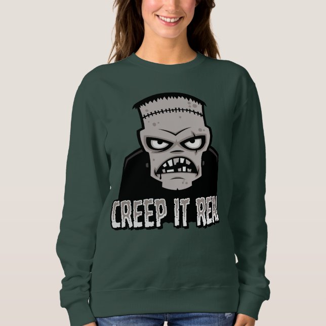 Sweatshirt Cauchemar Classique Horreur Design Frankenstein (Devant)