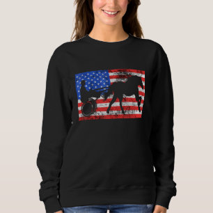 Sweatshirt Cavalier Américain Cheval Drapeau Usa Équitation H