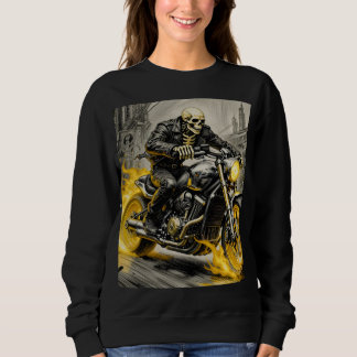 Sweatshirt Cavalier de la mort sur moto enflammée