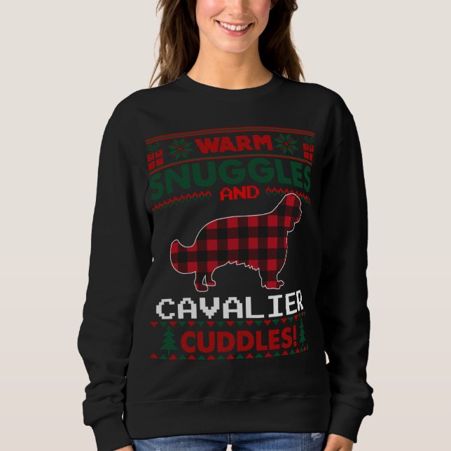 Sweatshirt Cavalier King Charles Spaniel Pajama Ugly Christma (Devant)