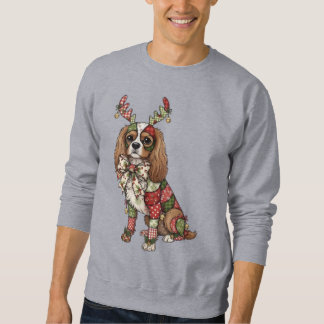 Sweatshirt Cavalier King Charles Spaniel Patchwork Noël