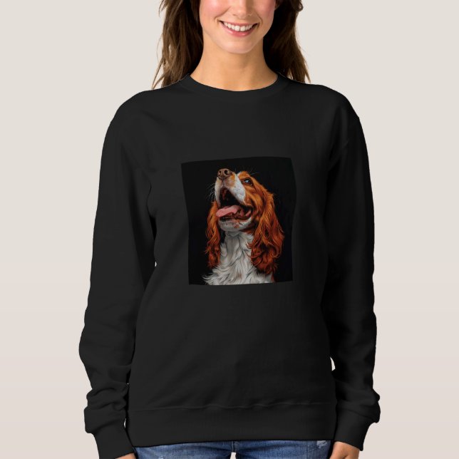 Sweatshirt Cavalier King Charles Spaniel Puppy Rire Graph (Devant)