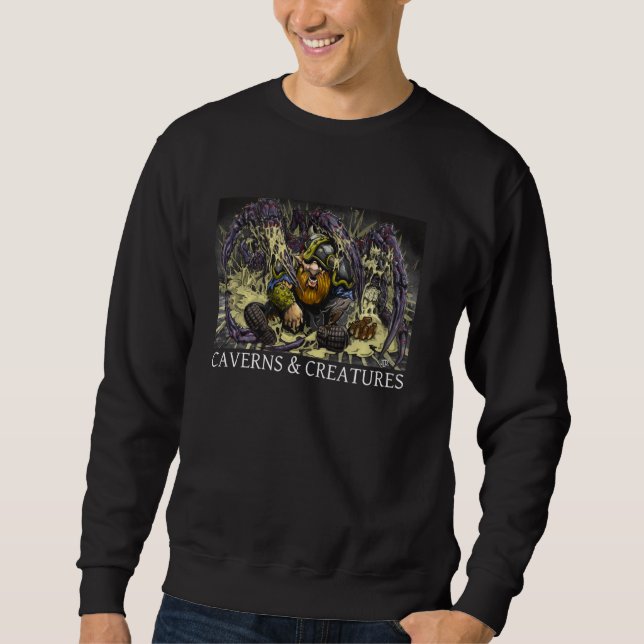 Sweatshirt Cavernes Et Créatures Dave Et Araignée Géante (Devant)