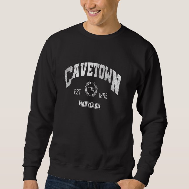 Sweatshirt Cavetown MD Maryland Vintage Throwback (Devant)