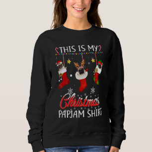 Sweatshirt Ce Carlin De Noël En Pyjama En Chaussettes Chien
