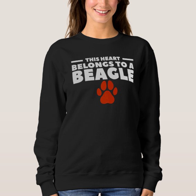 Sweatshirt Ce Coeur Appartient À Un Beagle Pour Un Chien 1 (Devant)
