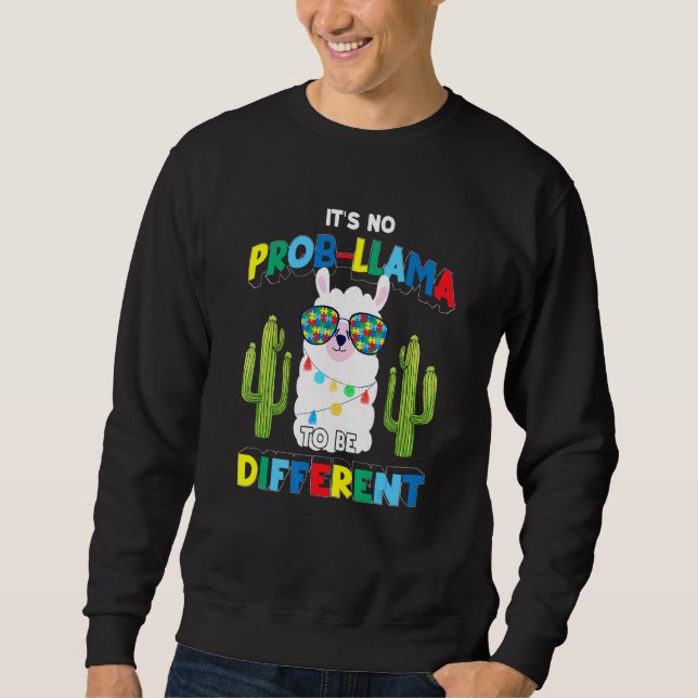 Sweatshirt Ce n'est pas de la lama Prob d'être différent Cact (Devant)