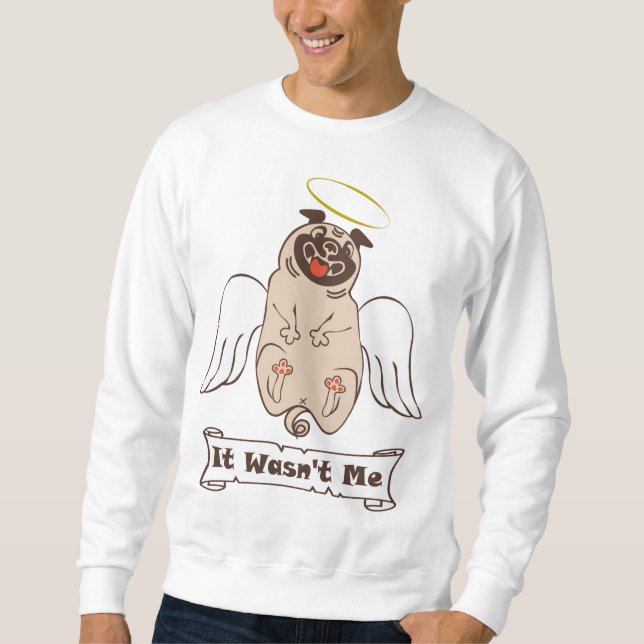 Sweatshirt Ce n'était pas moi ange carlin drôle de citation (Devant)