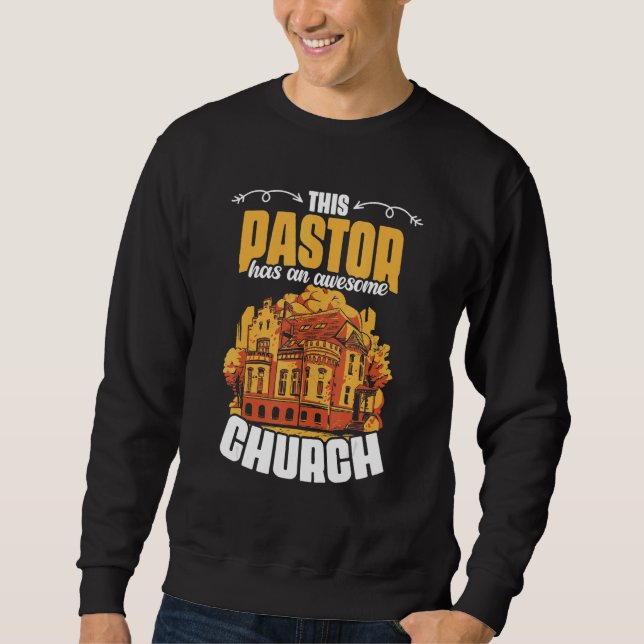 Sweatshirt Ce pasteur a une application de clergé d'église gé (Devant)