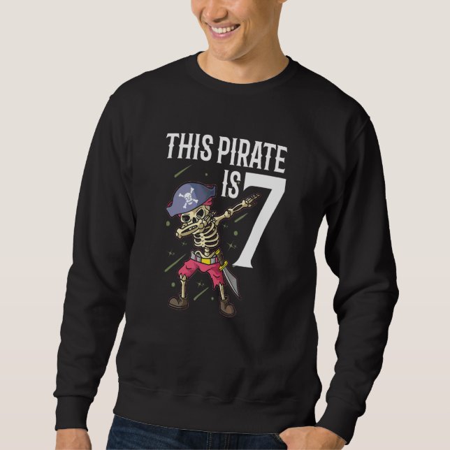Sweatshirt Ce Pirate a 7 ans Dabbing Pirate 7ème Anniversaire (Devant)